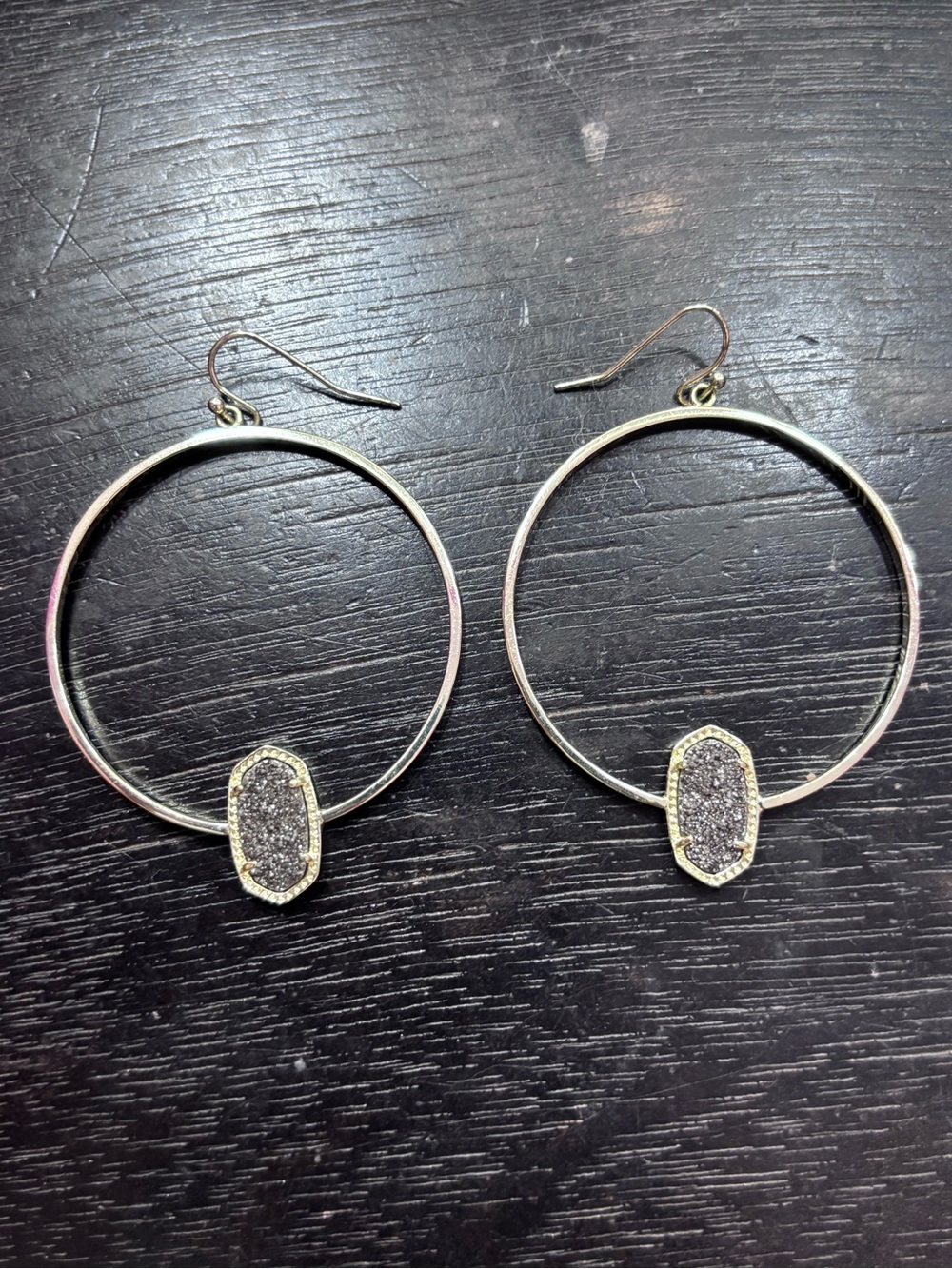 Kendra Scott Druzy Hoop Drop Earrings
